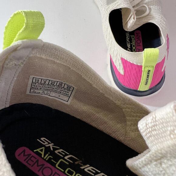 Skechers Womens Sneakers Air Cooled Size 12 Dual Lite Lace Up White Fabric - Picture 6 of 9